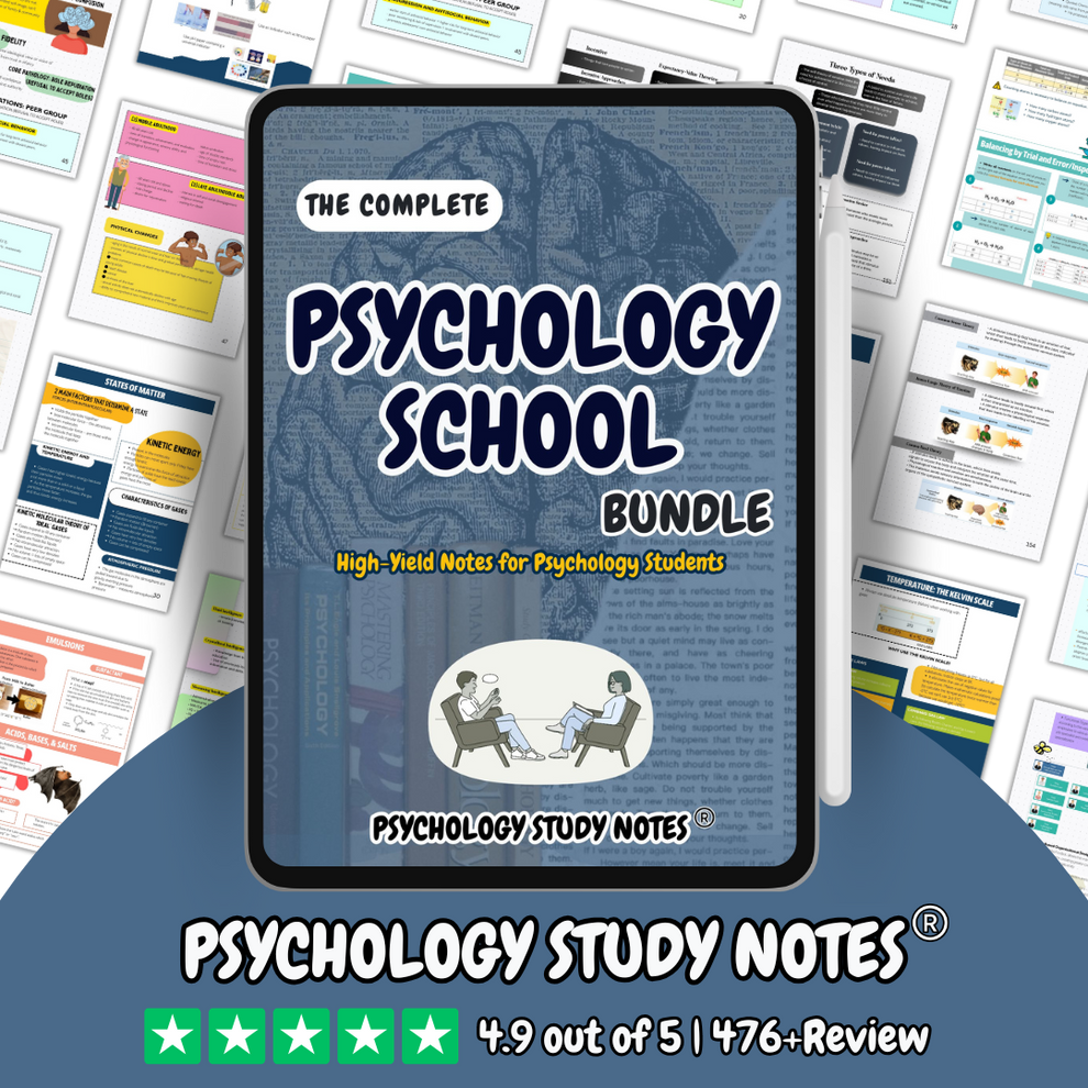 The Complete Psychology School Bundle® – Psychology Study Notes